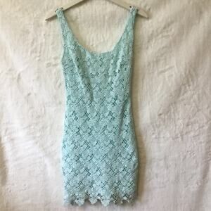 Zara Trafaluc Turquoise Lace Mini Dress